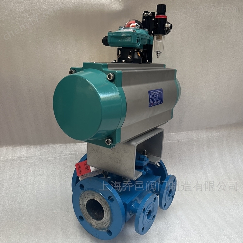 双电磁阀控制气动沥青保温三通旋塞阀 双电磁阀控制气动保温三通沥青阀