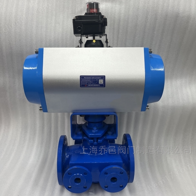 双电磁阀控制气动保温三通沥青阀